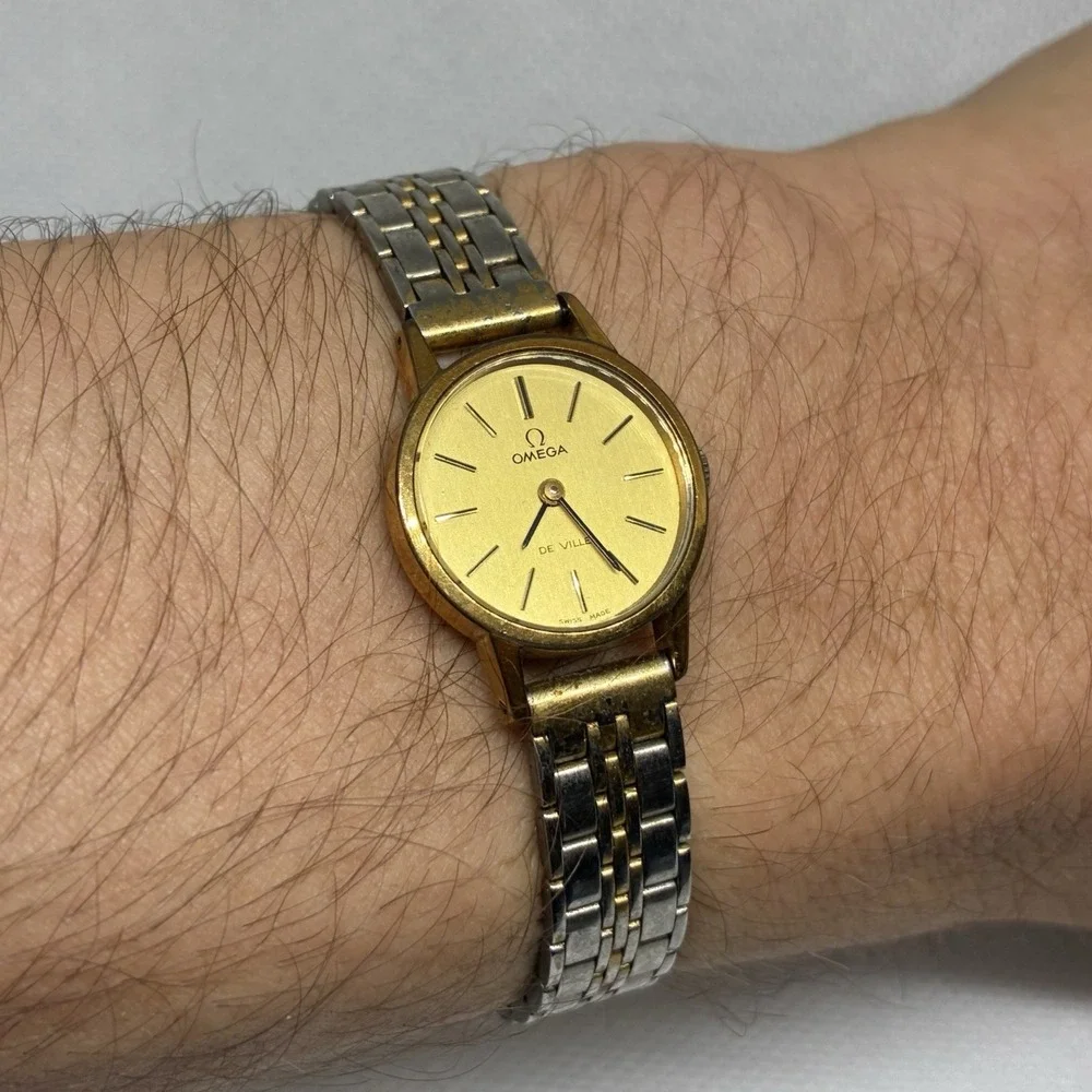 Omega De Ville Swiss Watch Women's 25mm Gold Tone Dial Manual Wind - Runs! - Picture 10 of 17